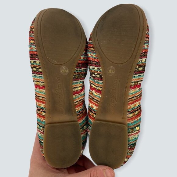 Lucky Brand Emmie‎ Ballet Flats Sequin Embroidered Size 6.5 Round Toe Bohemian - Picture 7 of 11